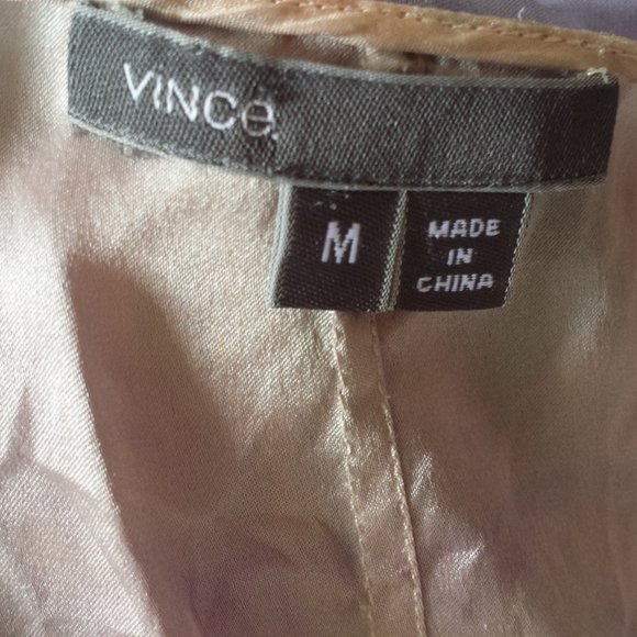 painted Vince Silk Shirt tank top camisole sleeveless 4 6 8 beige pink purple M - Picture 8 of 10